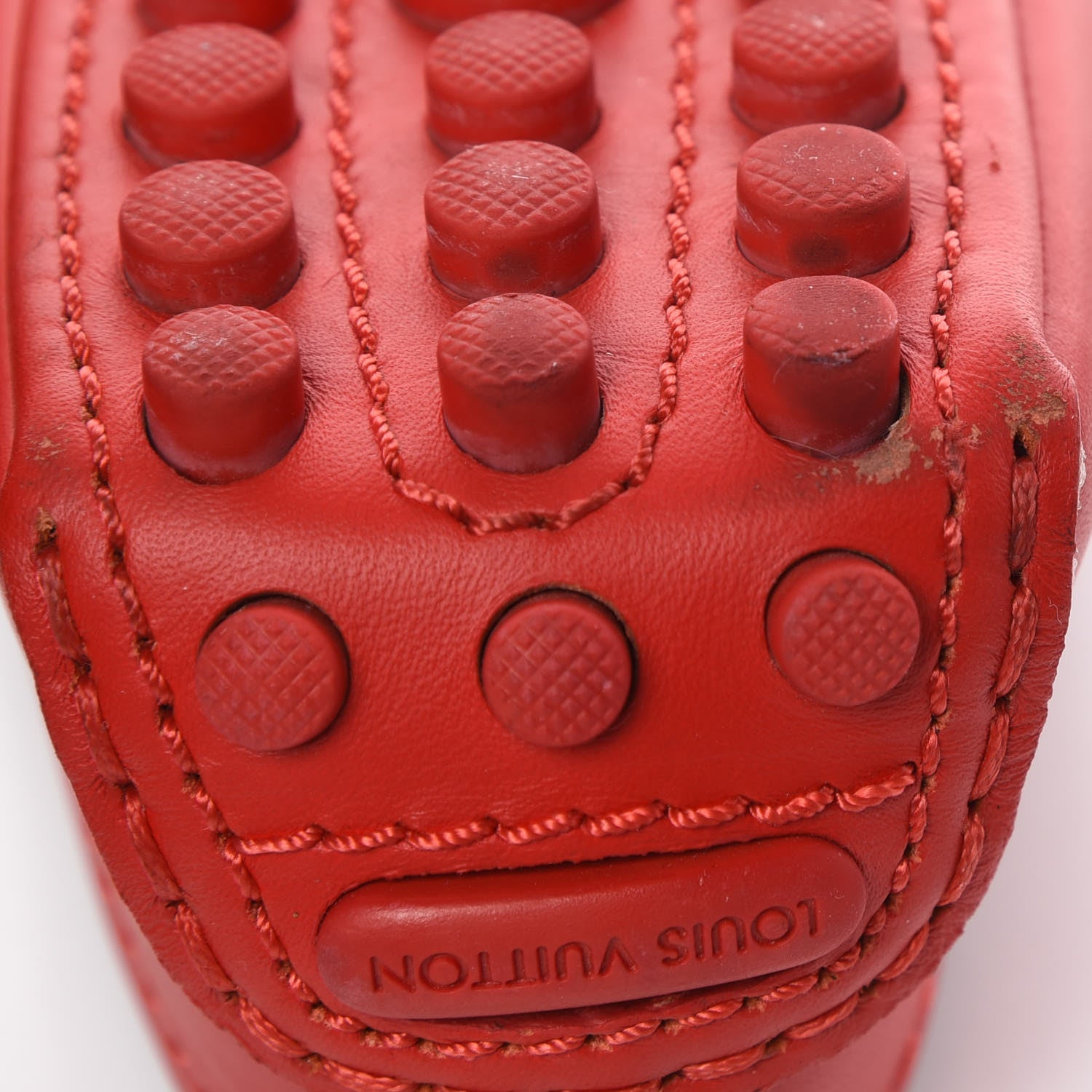 Louis Vuitton Calfskin Oxford Ballerina Flats 37 Red 13 of 16