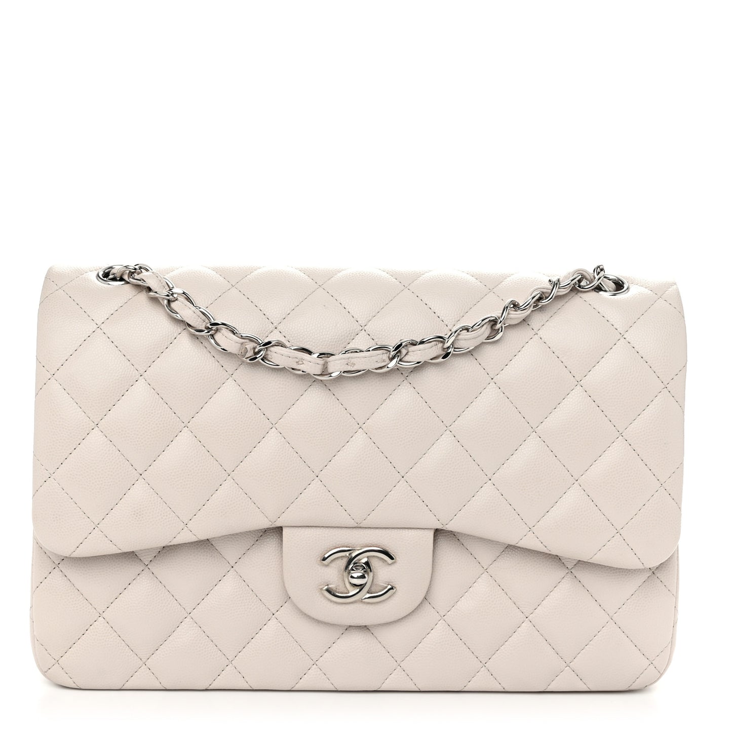 Quilted Jumbo Double Flap Ivory