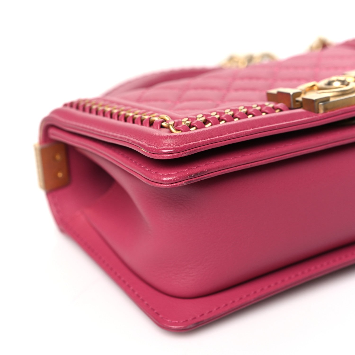 Chanel Lambskin Quilted Small Top Handle Boy Flap Pink 9 of 10