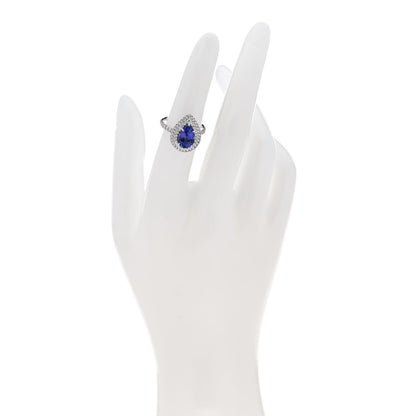 Tiffany Platinum Diamond Tanzanite Soleste Pear Cut Ring 50 5.25 2 of 6