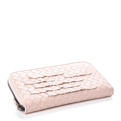 Bottega Veneta Nappa Intrecciato Zip Around Wallet Petal Pink 4 of 9