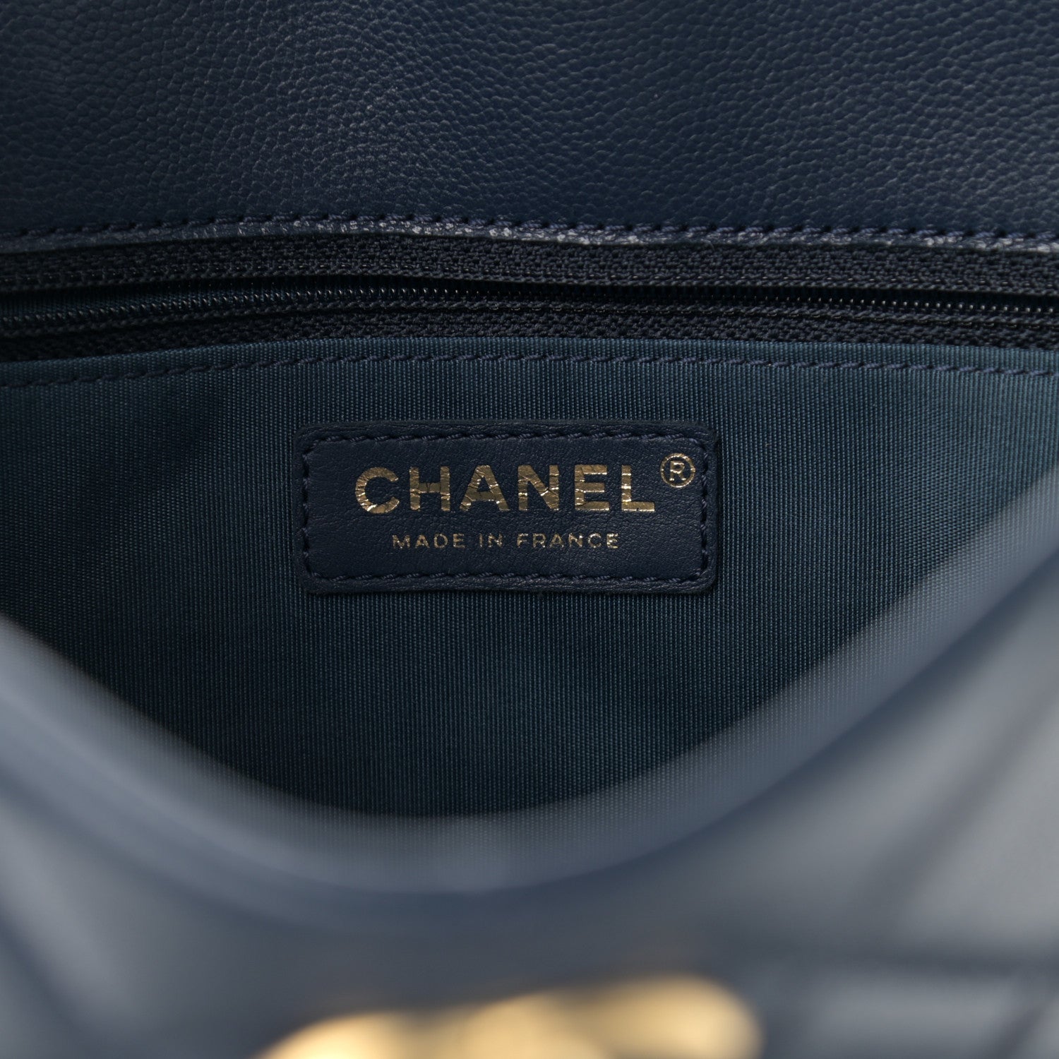 Chanel Caviar Quilted Sweet Vertical Shopping Tote Navy 6 of 11
