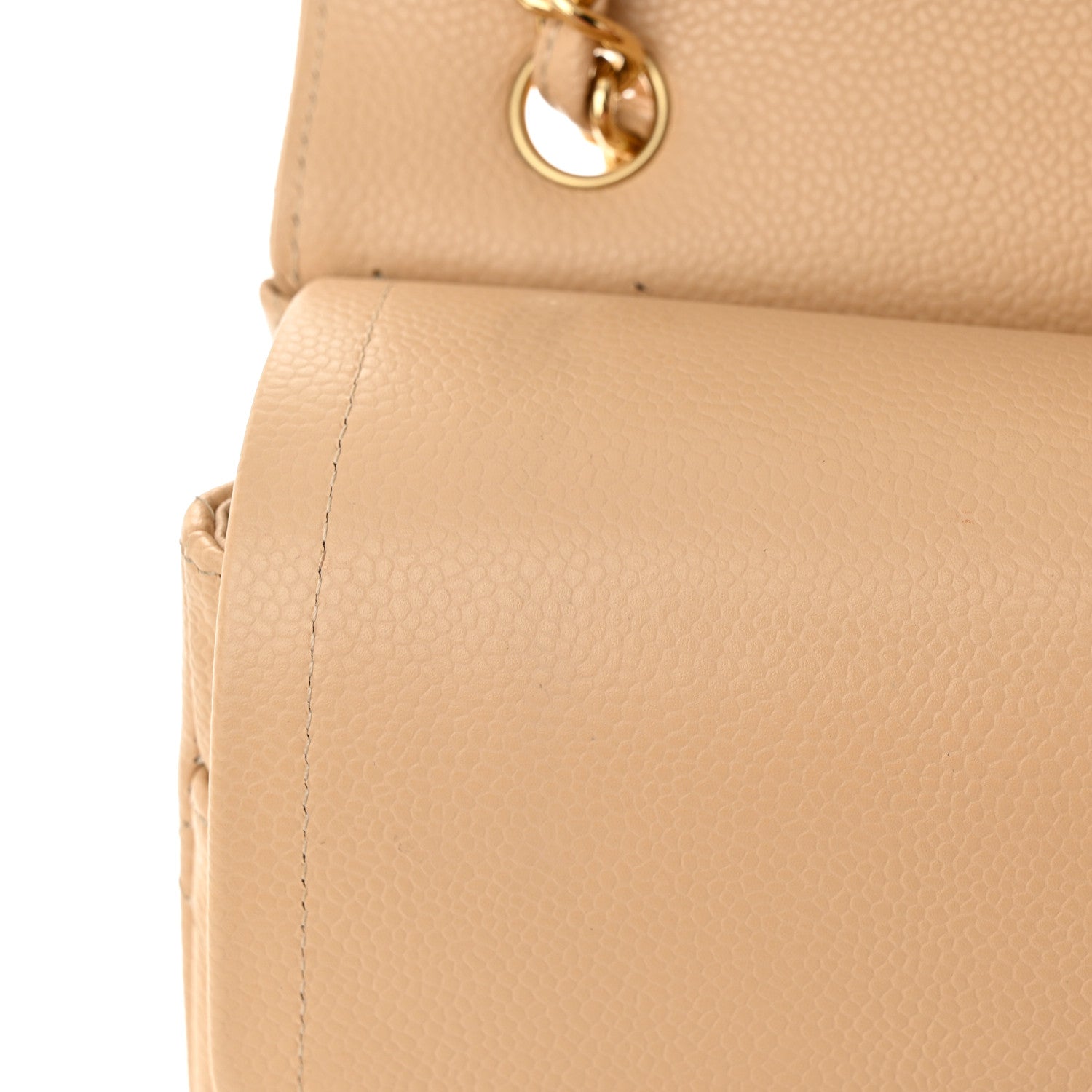 Chanel Caviar Quilted Jumbo Double Flap Beige 13 of 15
