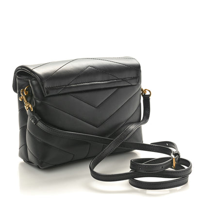 Saint Laurent Calfskin Y Quilted Monogram Toy Loulou Crossbody Bag Black 2 of 11