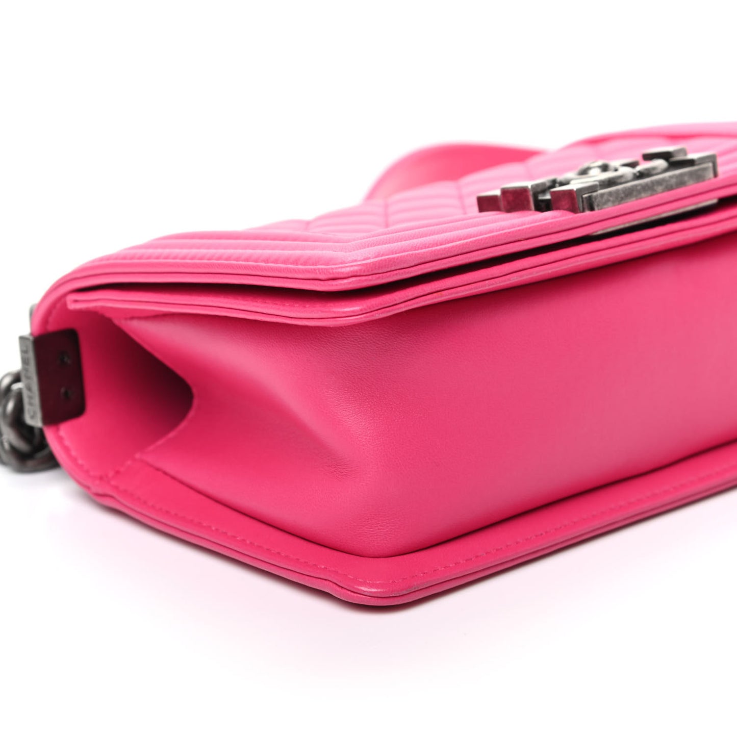 Lambskin Quilted Small Boy Flap Pink