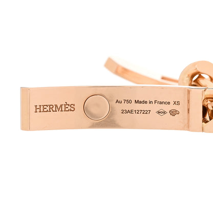 Hermes 18K Rose Gold Diamond PM Kelly Gourmette Chaine Bracelet XS 3 of 4