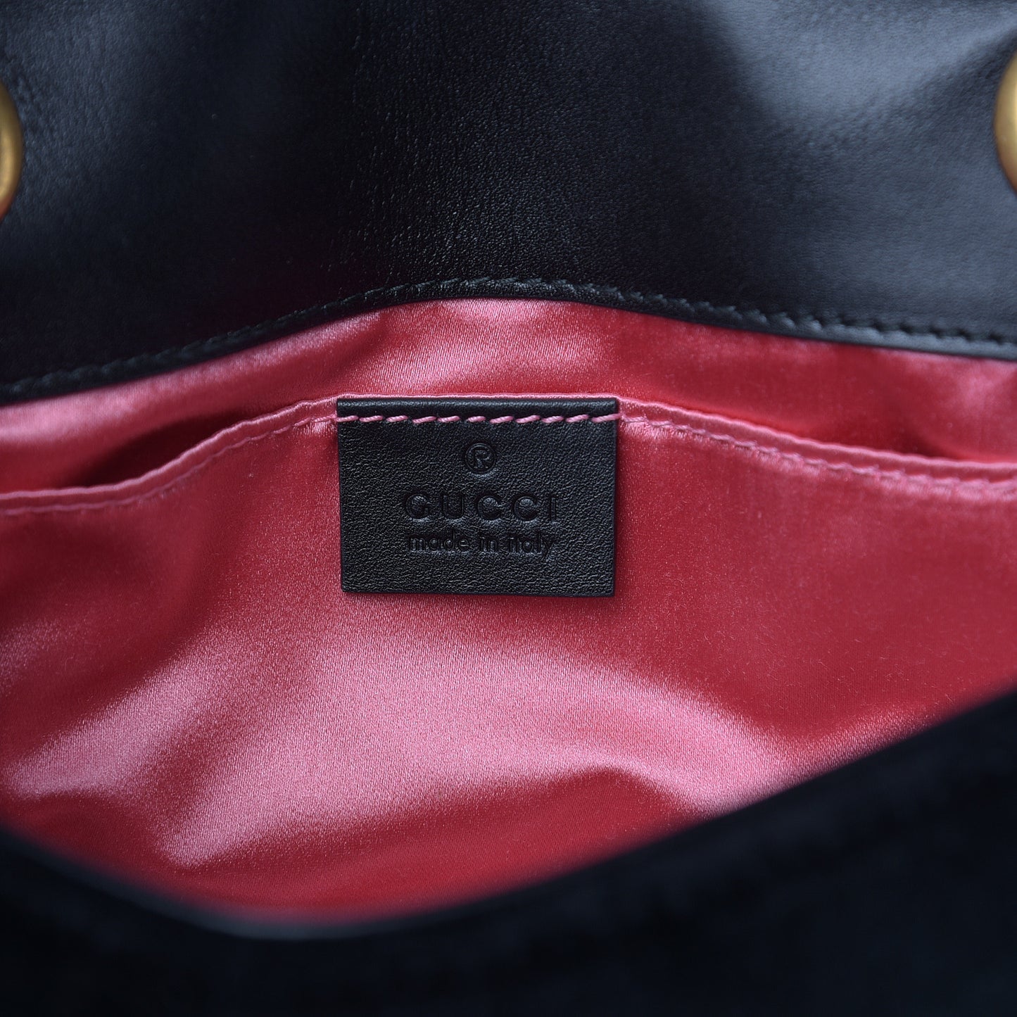 Velvet Matelasse Mini GG Marmont Shoulder Bag Black