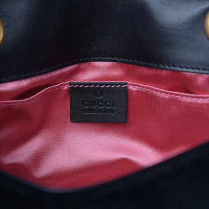 Gucci Velvet Matelasse Mini GG Marmont Shoulder Bag Black 6 of 12