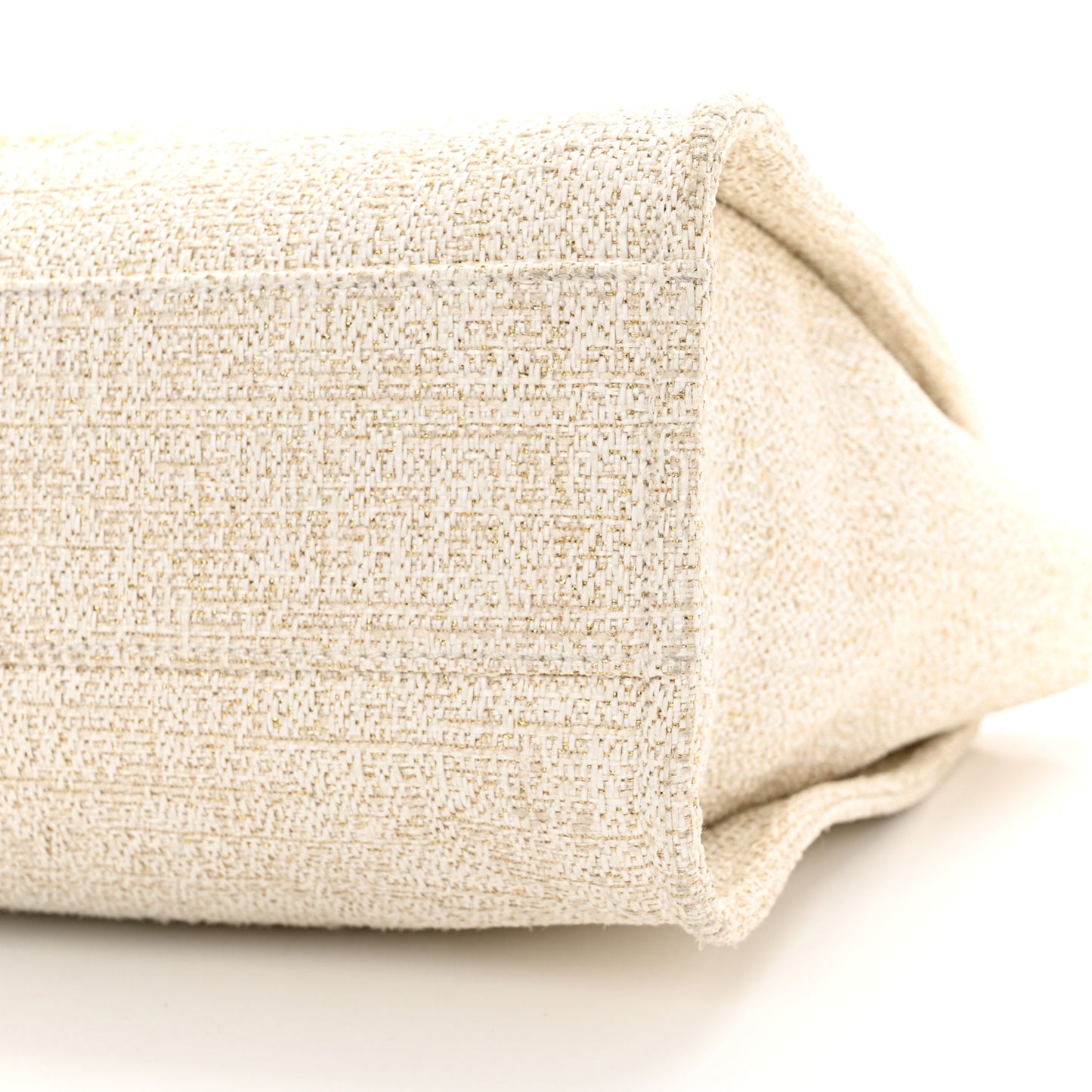 Lurex Boucle Small Deauville Tote Ivory