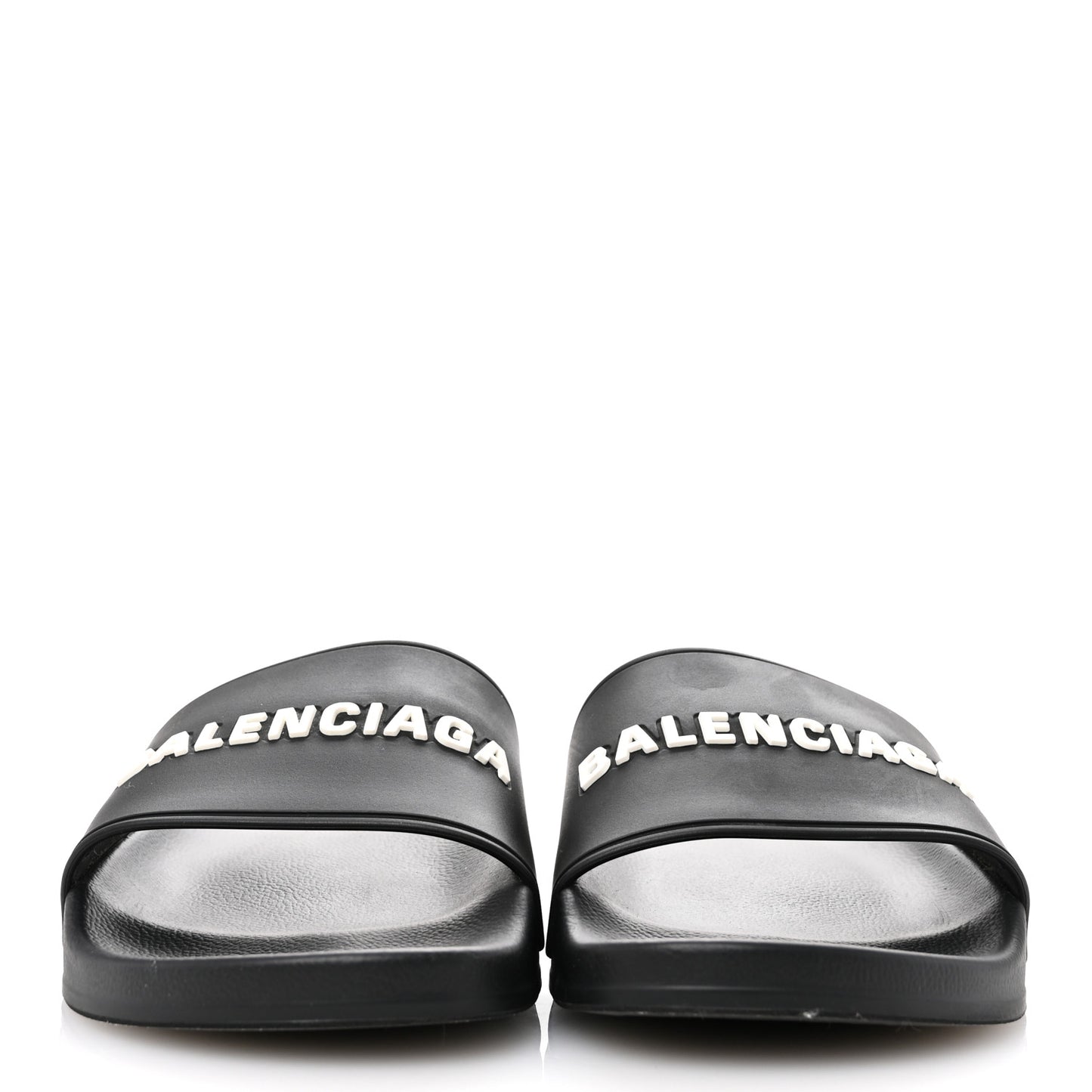Rubber Womens Logo Pool Slide Sandals 40 Black