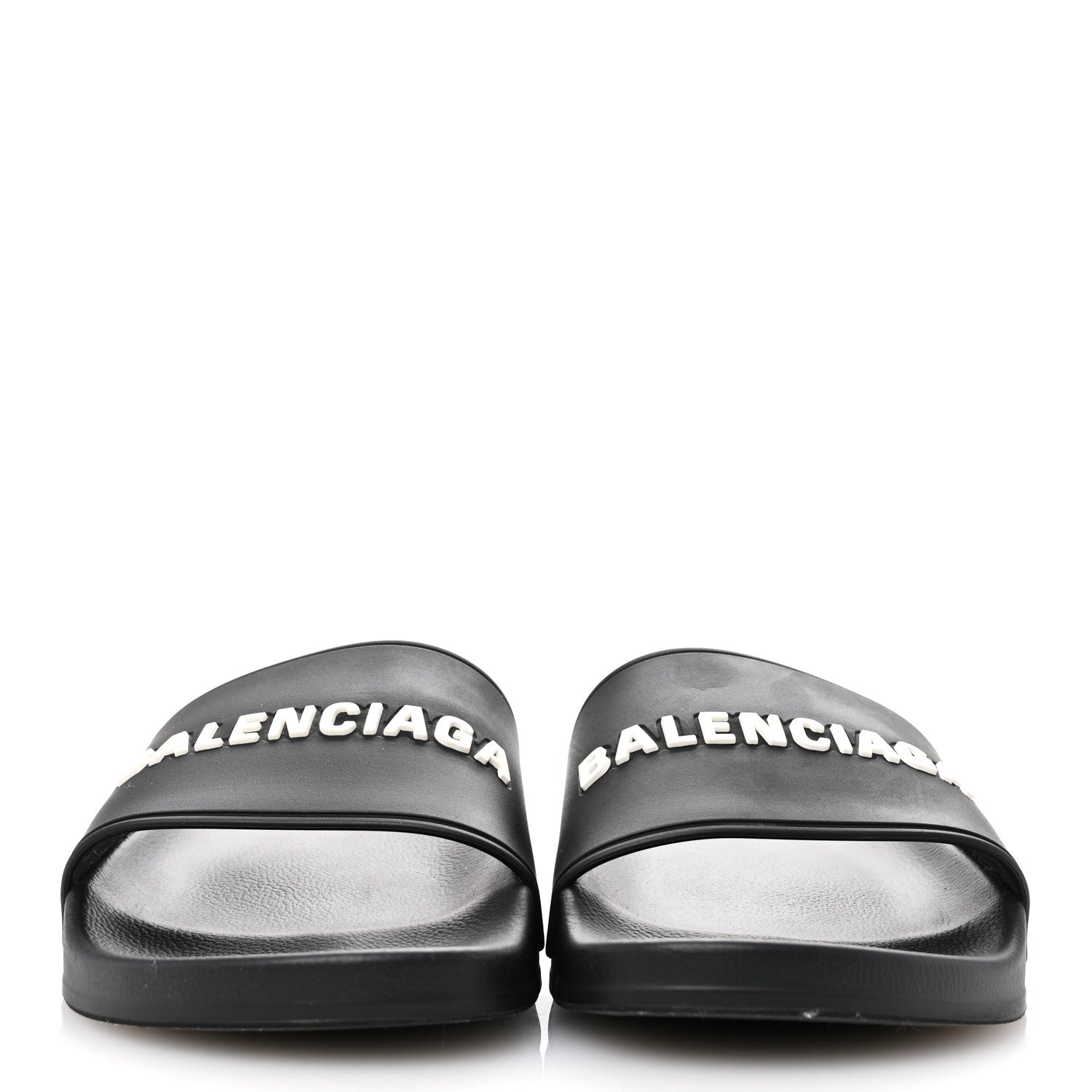 Balenciaga Rubber Womens Logo Pool Slide Sandals 40 Black 3 of 10