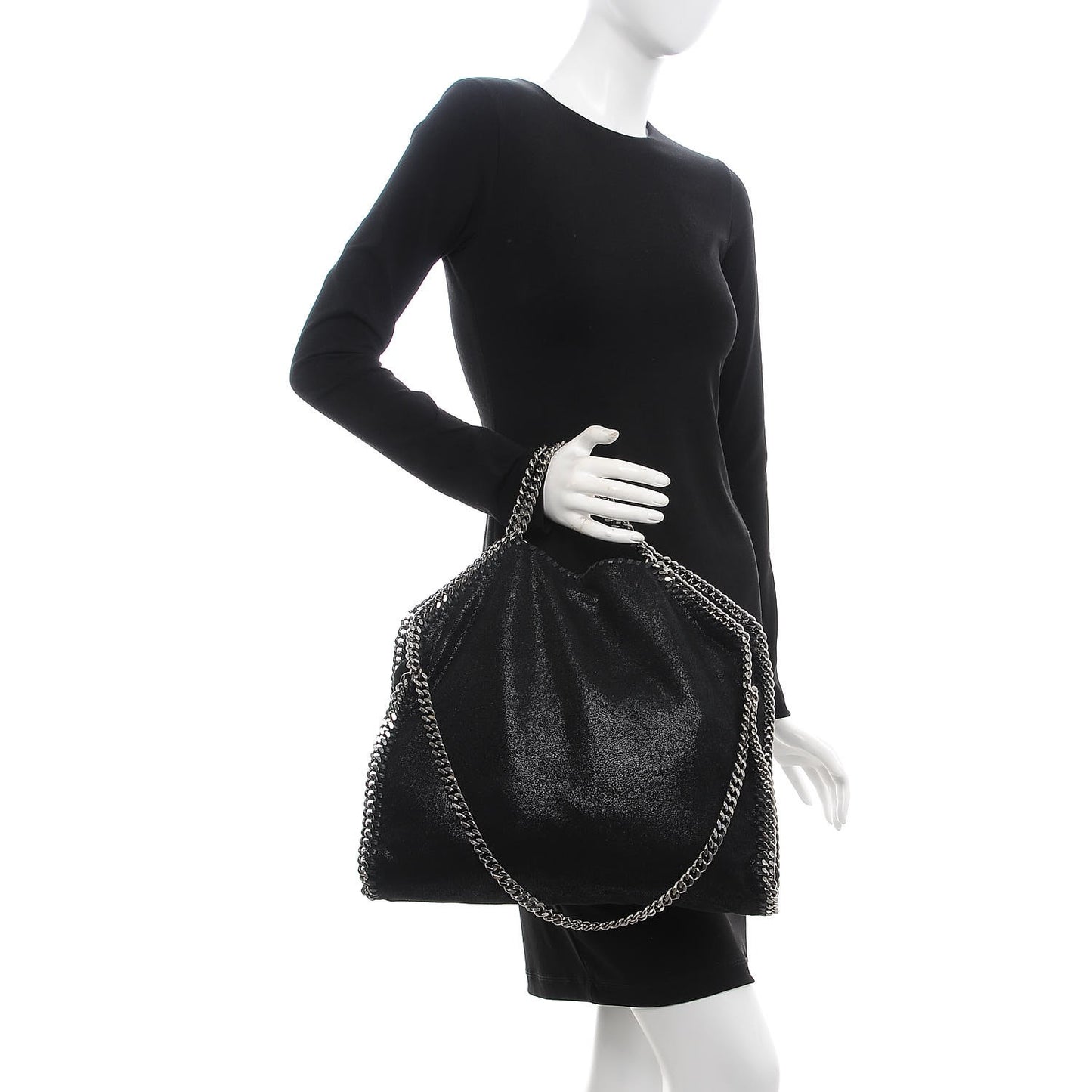 Shaggy Deer Falabella Fold Over Tote Black