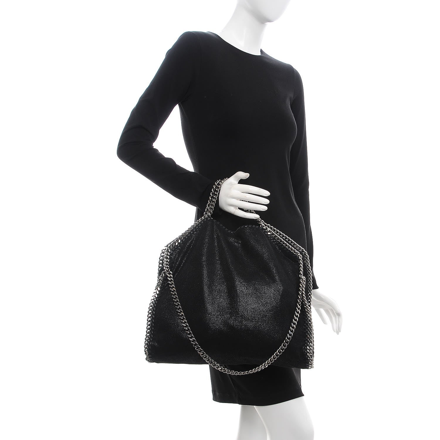 Stella McCartney Shaggy Deer Falabella Fold Over Tote Black 2 of 7