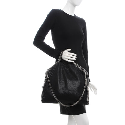 Stella McCartney Shaggy Deer Falabella Fold Over Tote Black 2 of 7