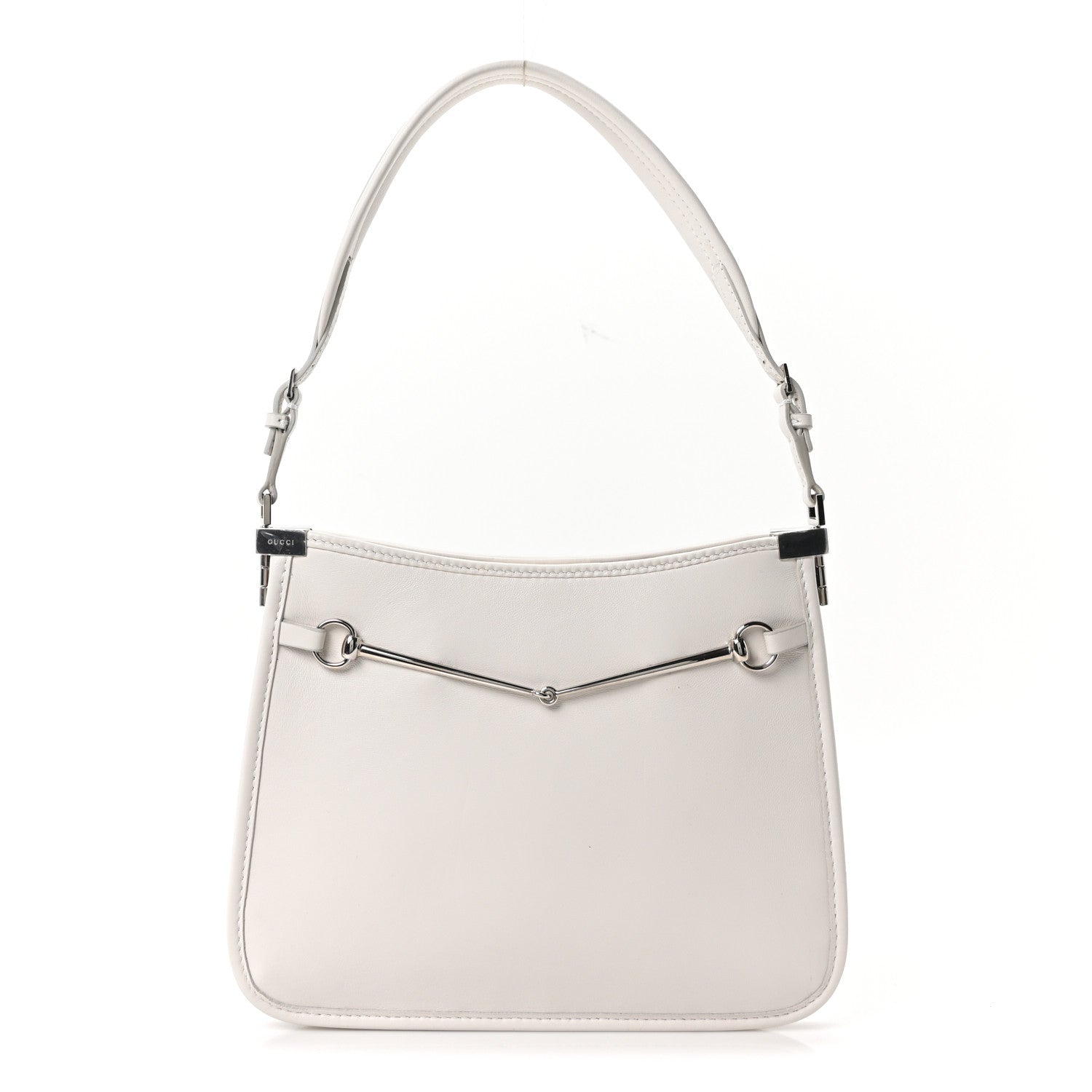 Gucci Calfskin Horsebit Slim Shoulder Bag White 1 of 10