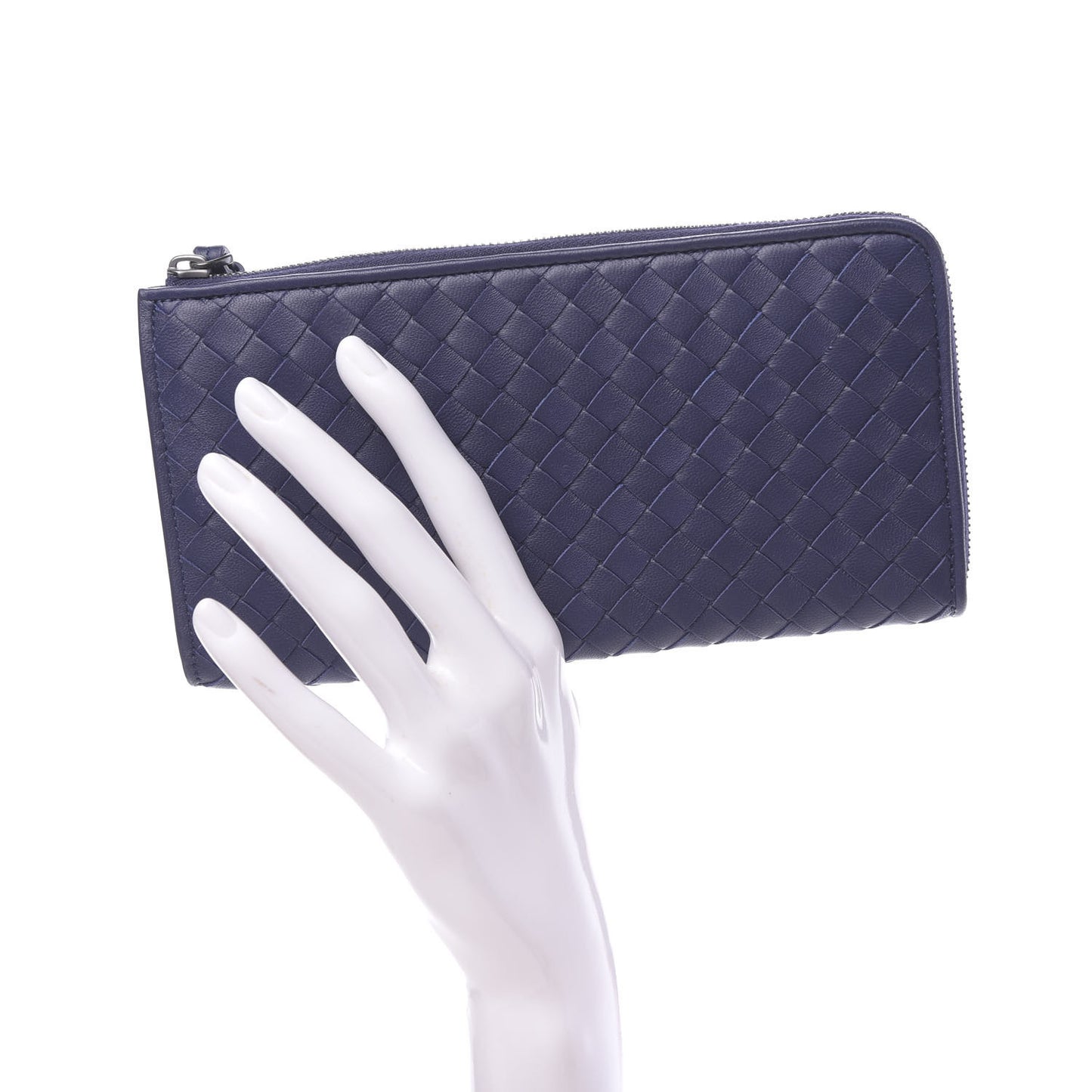 Nappa Intrecciato Zip Around Wallet Atlantic