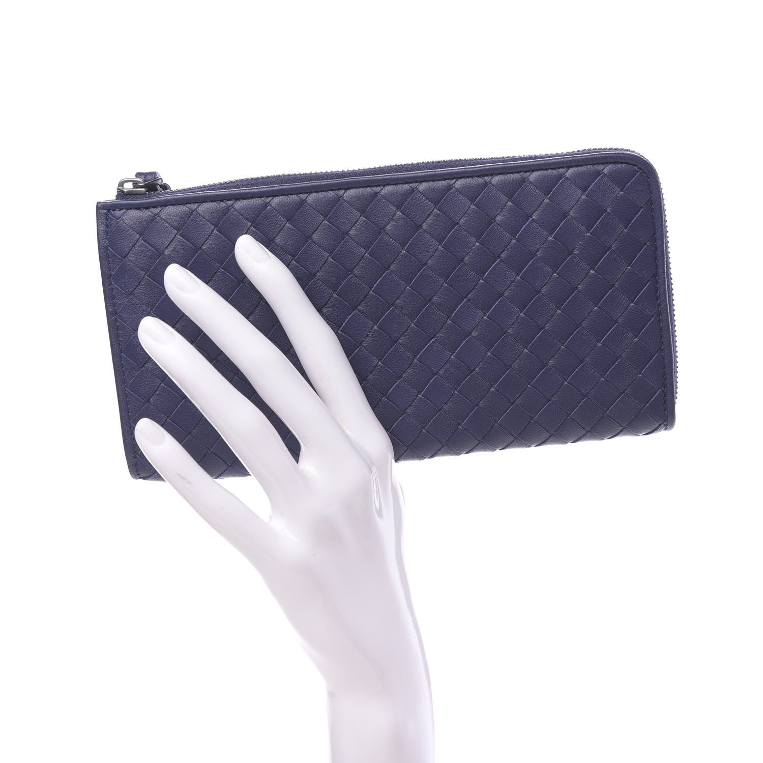 Bottega Veneta Nappa Intrecciato Zip Around Wallet Atlantic 2 of 7