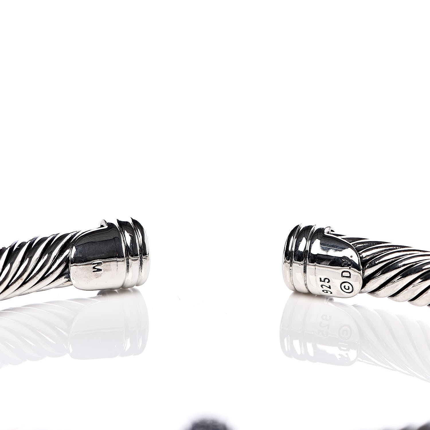 David Yurman Sterling Silver Blue Sapphire 5mm Cable Classics Single Station Bracelet 4 of 4