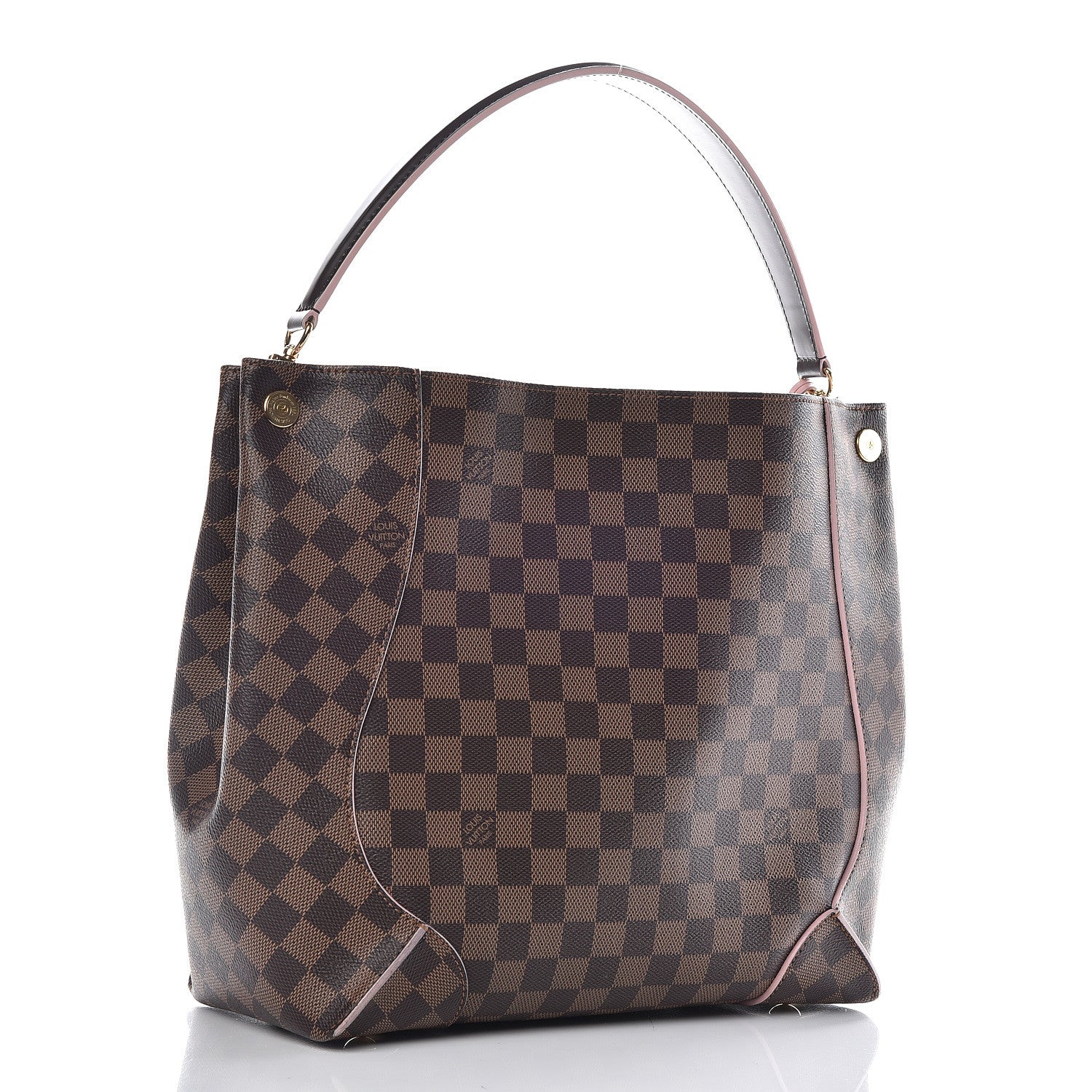 Louis Vuitton Damier Ebene Caissa Hobo Rose Ballerine 3 of 18