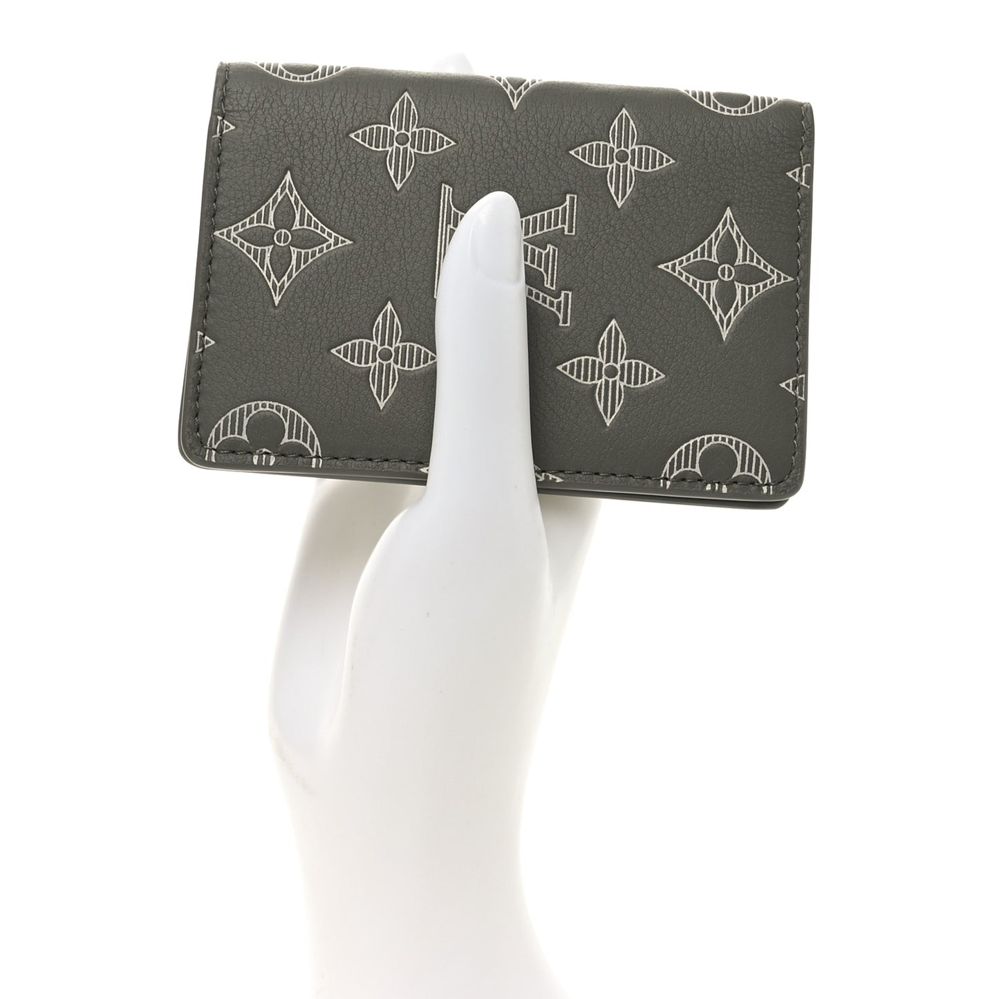 Calfskin Monogram Shadow Pocket Organizer Olive Green