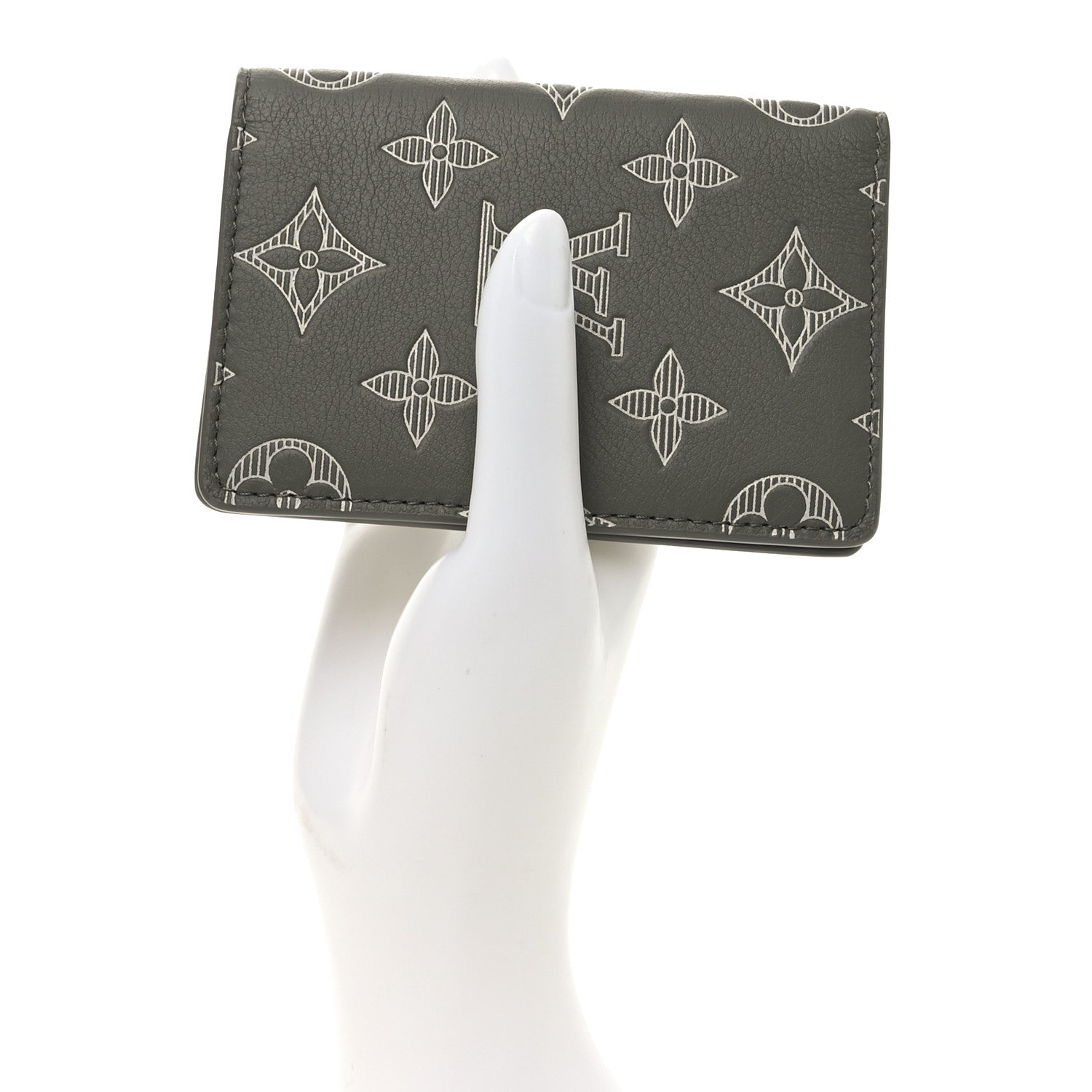 Louis Vuitton Calfskin Monogram Shadow Pocket Organizer Olive Green 2 of 6