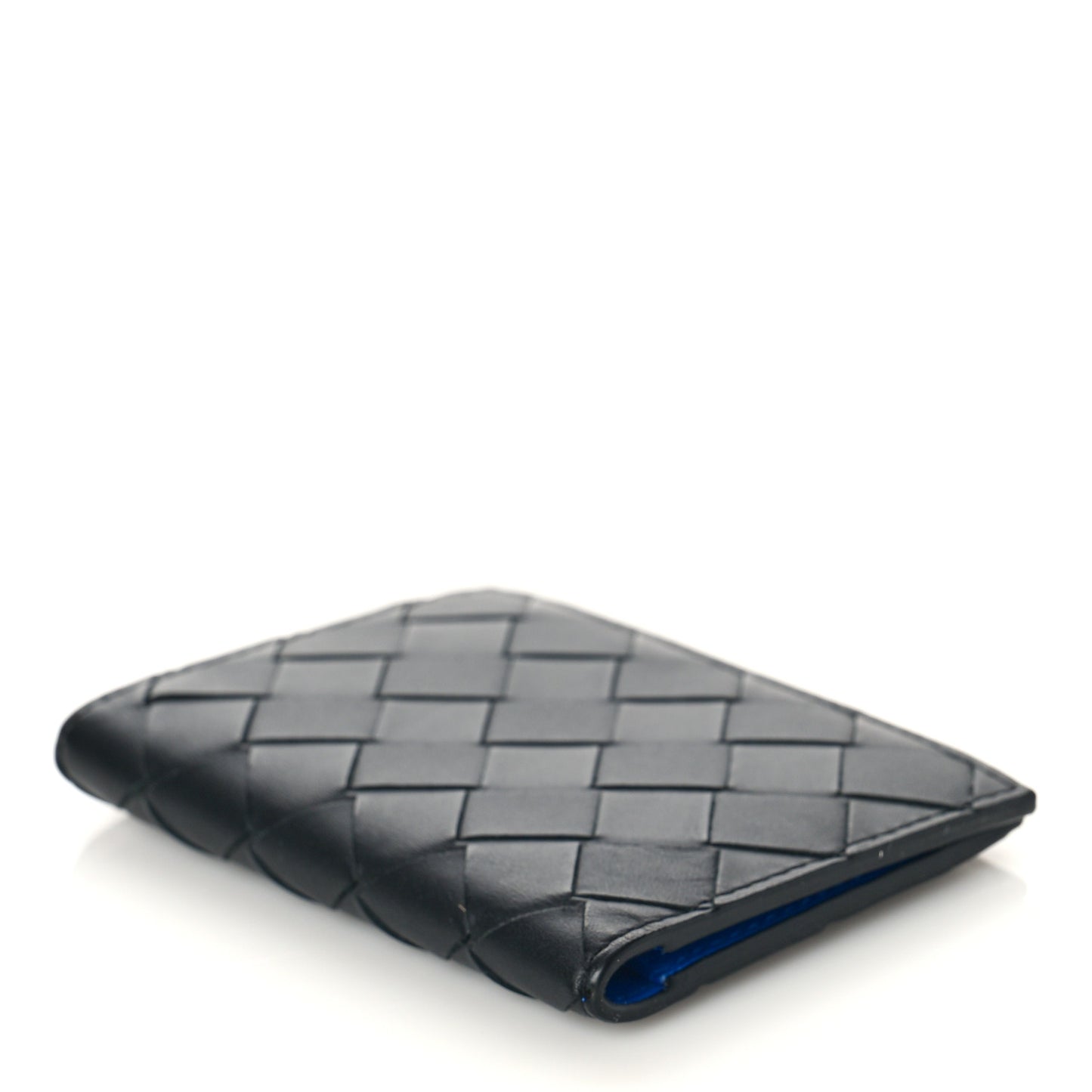 Nappa Maxi Intrecciato Bi-Fold Card Holder Black Electrique