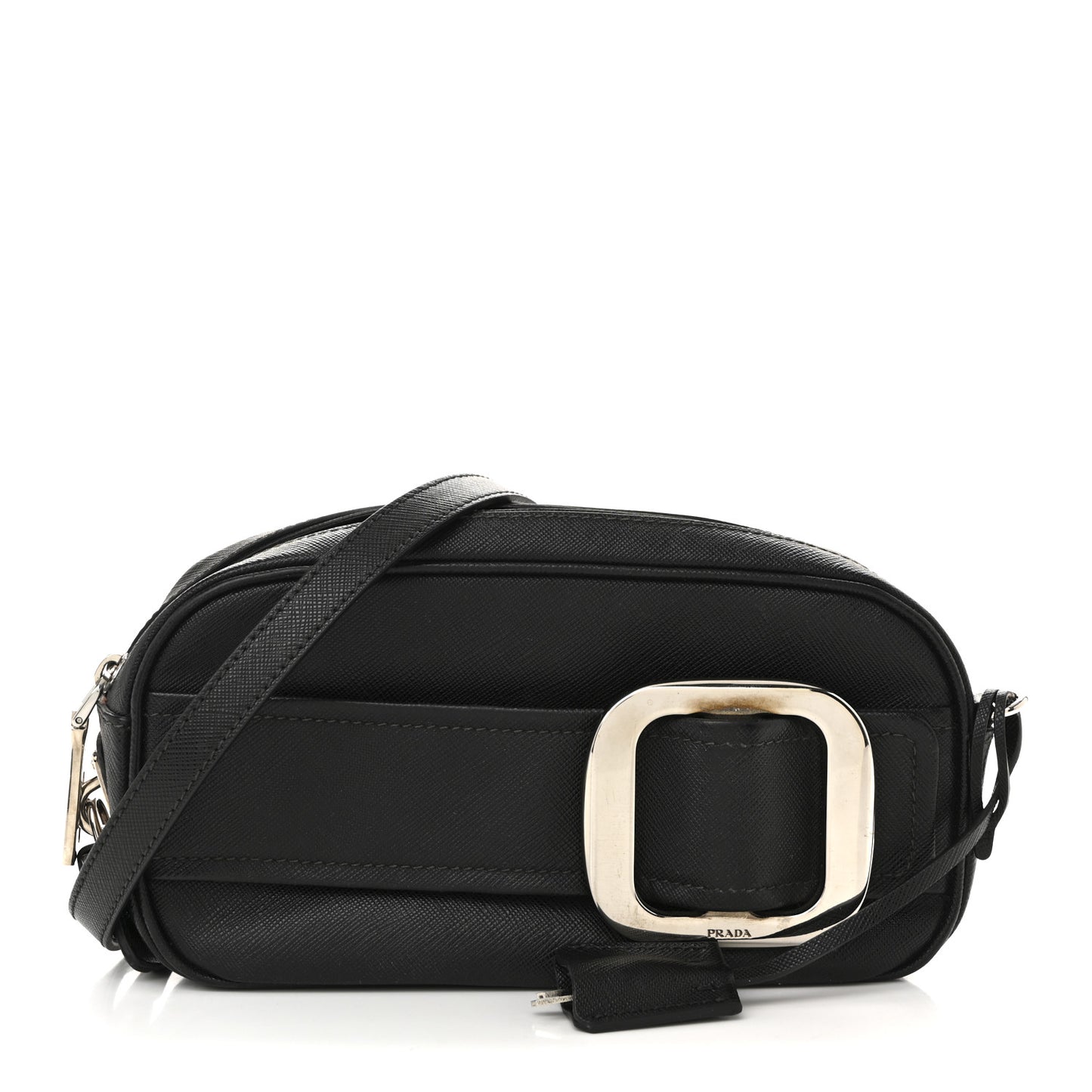 Saffiano Buckle Camera Bag Black