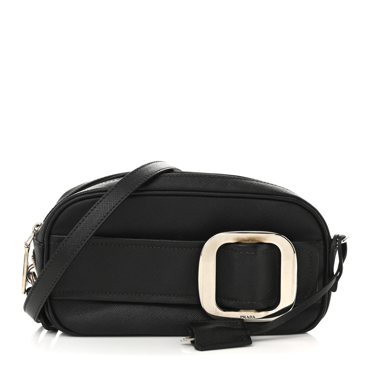 Prada Saffiano Buckle Camera Bag Black 1 of 16