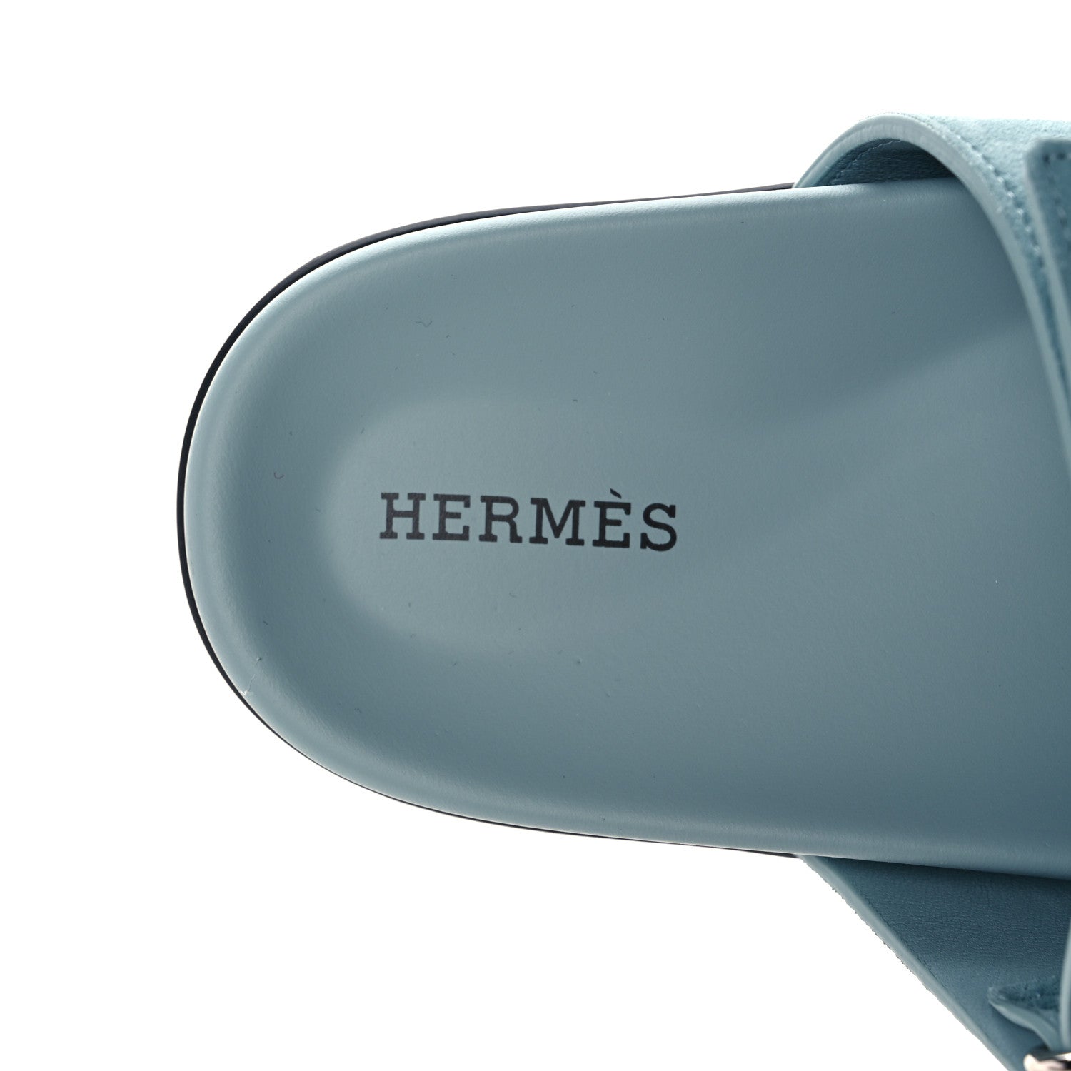 Hermes Suede Goatskin Womens Chypre Sandals 37 Vert d'eau 7 of 9