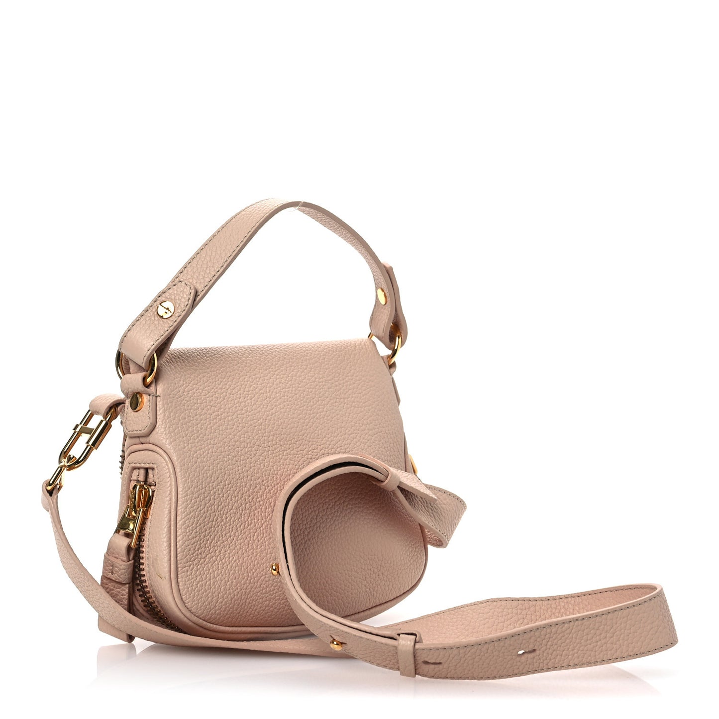 Pebbled Calfskin Jennifer Mini Crossbody Bag Blush Nude