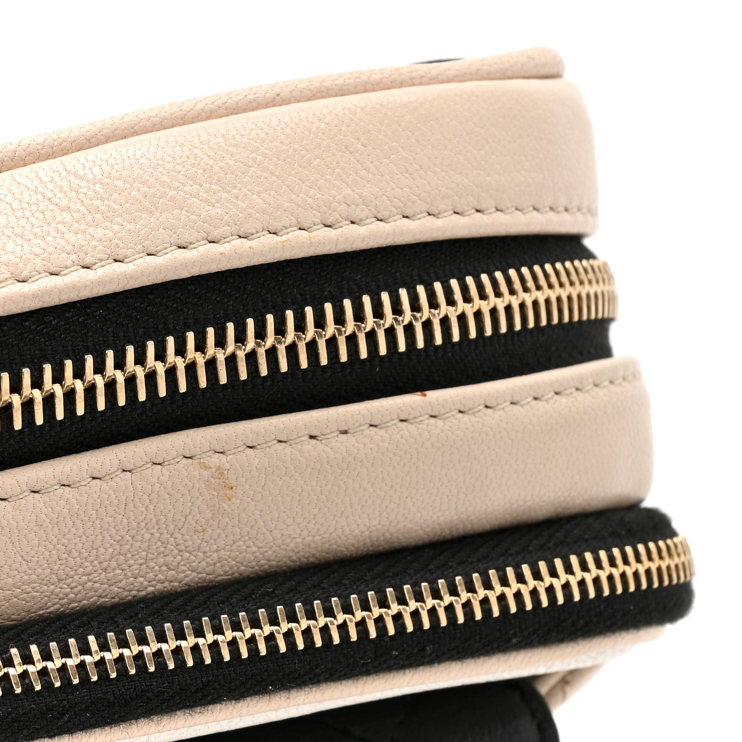 Chanel Goatskin Quilted Waist Bag Beige White Black 12 of 12