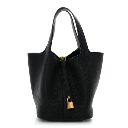 Hermes Taurillon Clemence Picotin Lock 22 MM Black 1 of 10