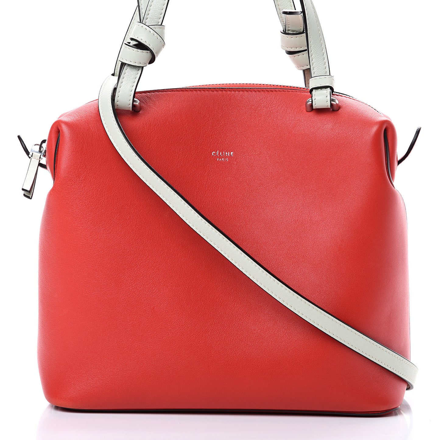 Lambskin Small Soft Cube Satchel Bright Red