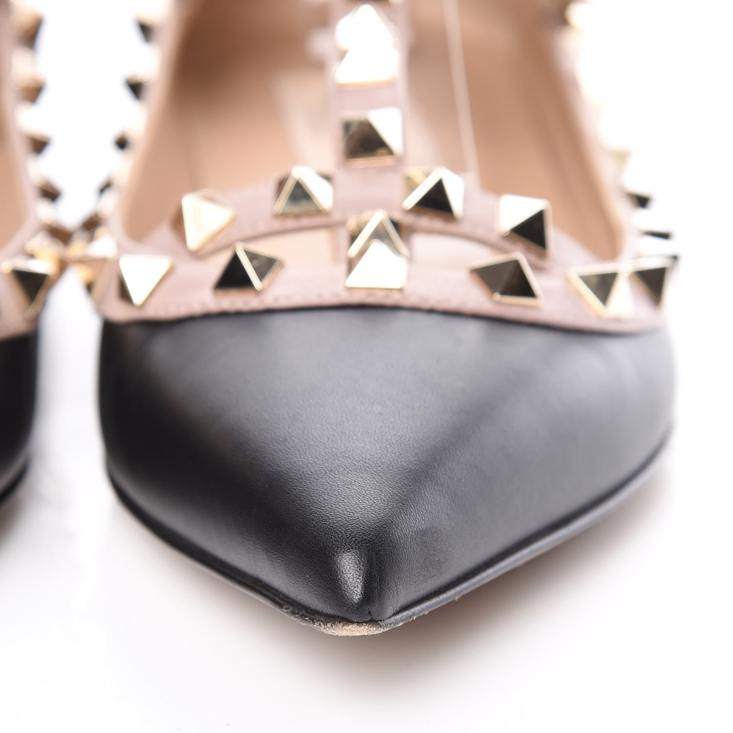 Valentino Garavani Nappa Rockstud Cage Ballerina Flats 35 Black Poudre 15 of 16