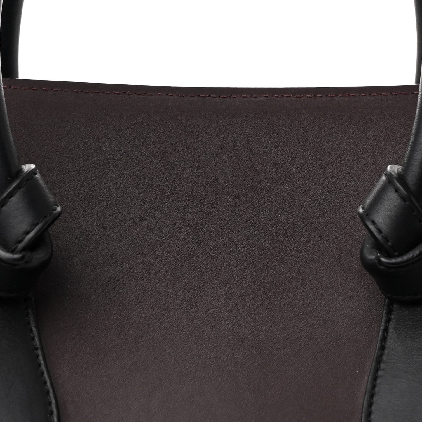 Smooth Calfskin Large Bi-Color Tie Knot Tote Black Burgundy