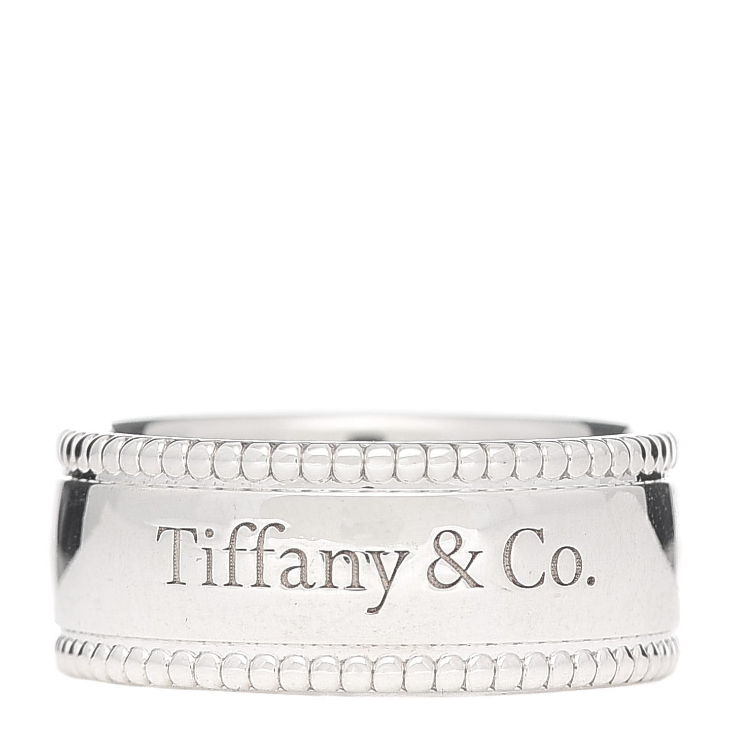 Sterling Silver Milgrain Logo Band Ring 54 6.75