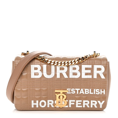 Burberry Patent Quilted Horseferry Print Small Lola Bag Tan 1 of 12