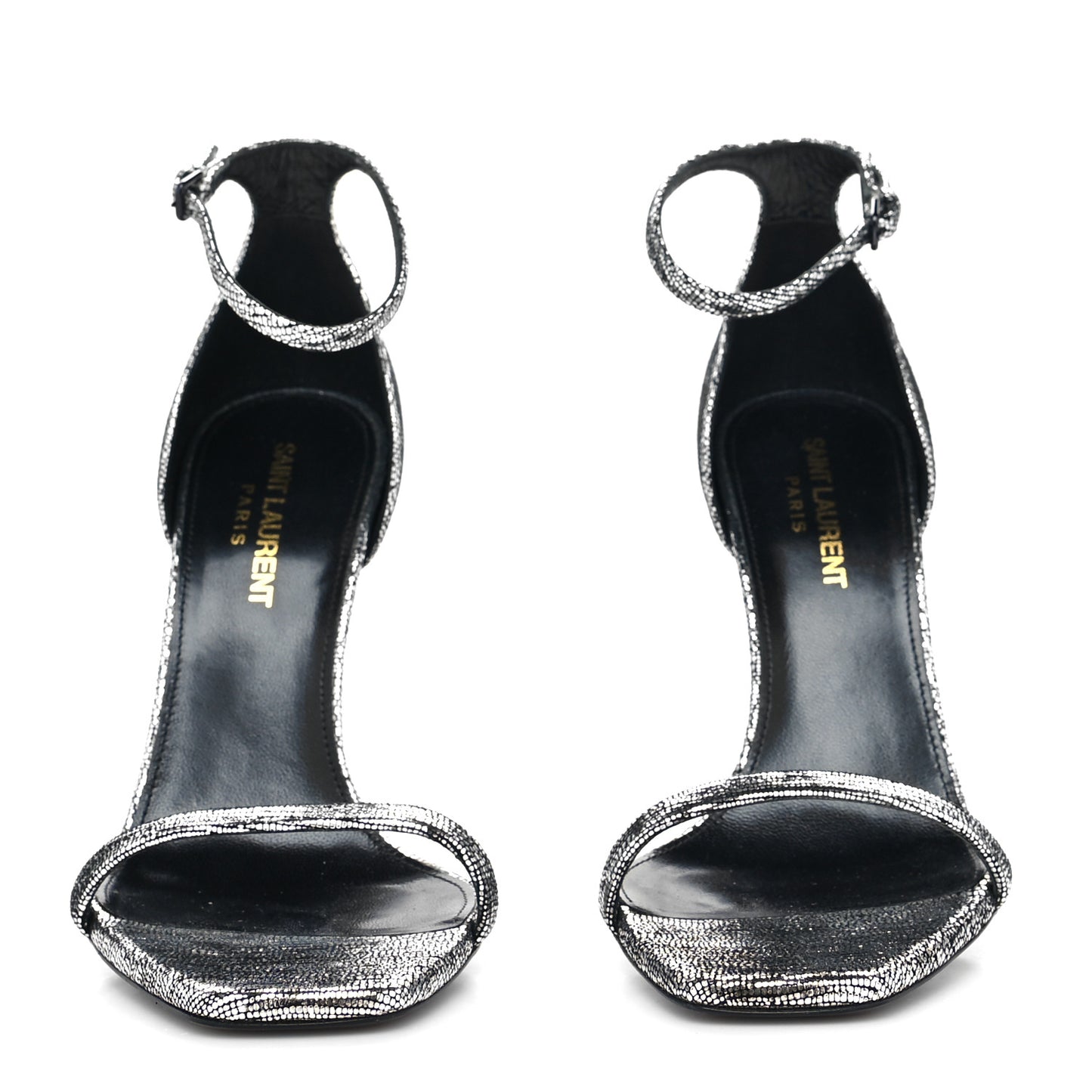 Metallic Calfskin Opyum 110 Sandals 37 Argento
