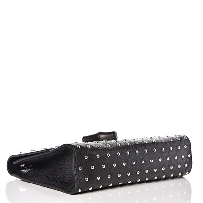 Gucci Calfskin Studded Medium Miss Bamboo Shoulder Bag Black 3 of 11