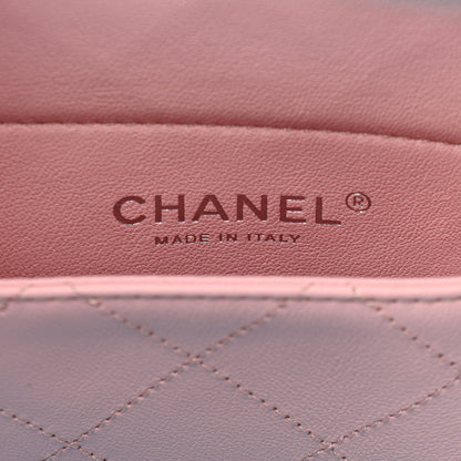 Chanel PVC Lambskin Stitched Medium Coco Splash Shopping Bag Blue Green Pink 6 of 12