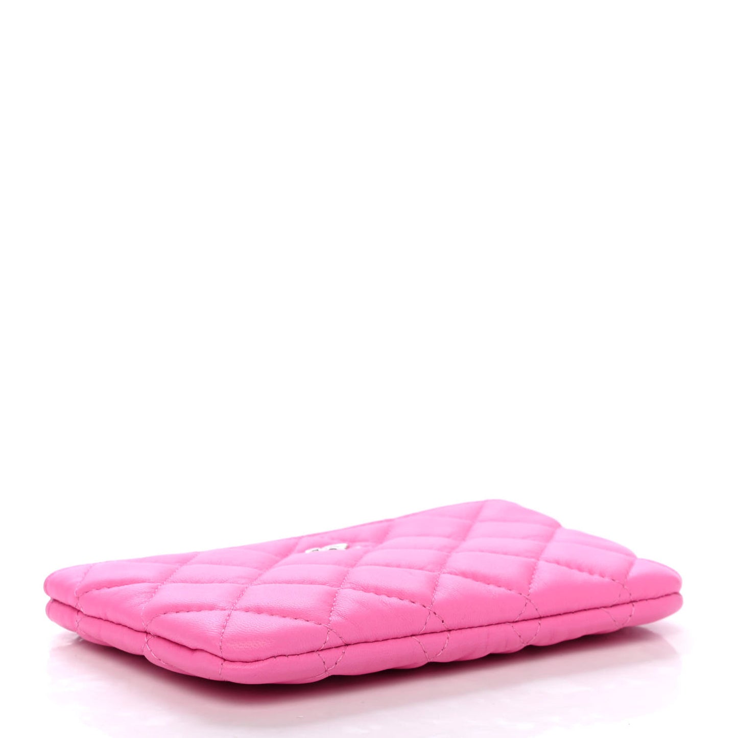 Lambskin Quilted Small Cosmetic Case Pink