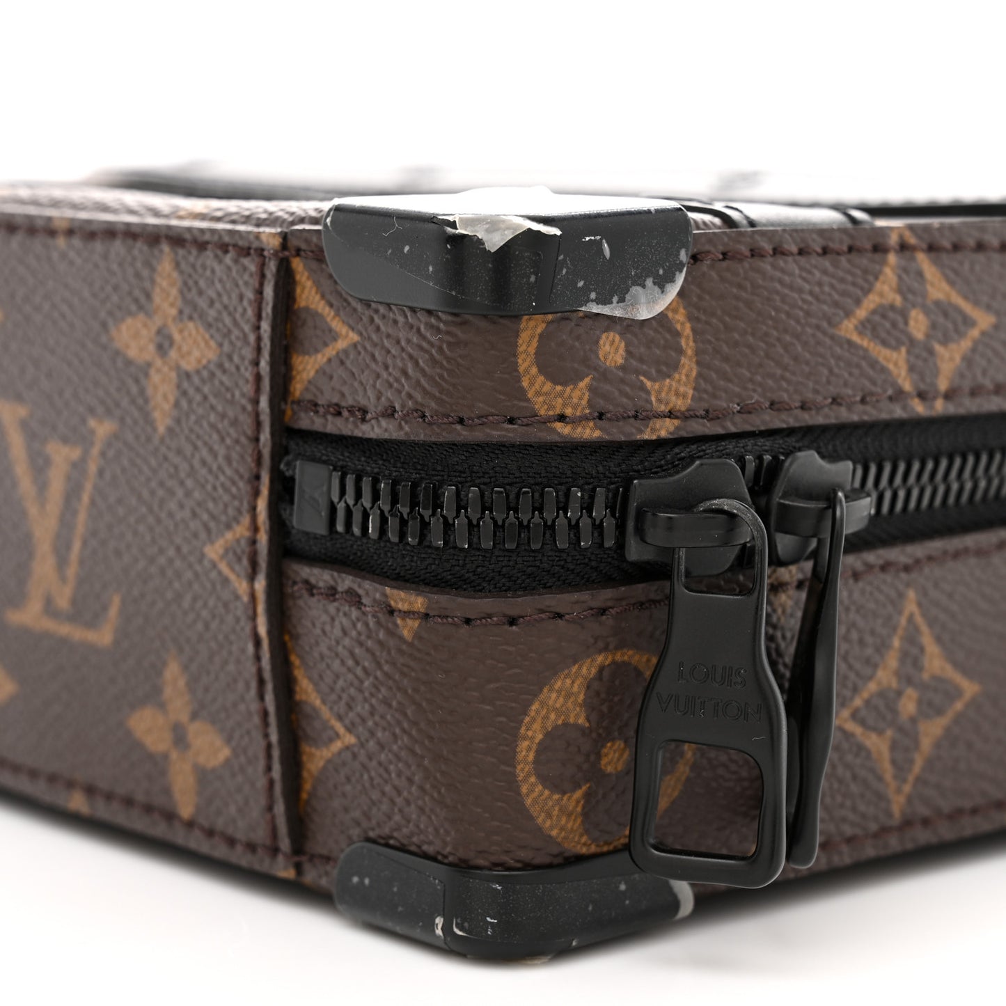 Monogram Macassar Handle Soft Trunk Black