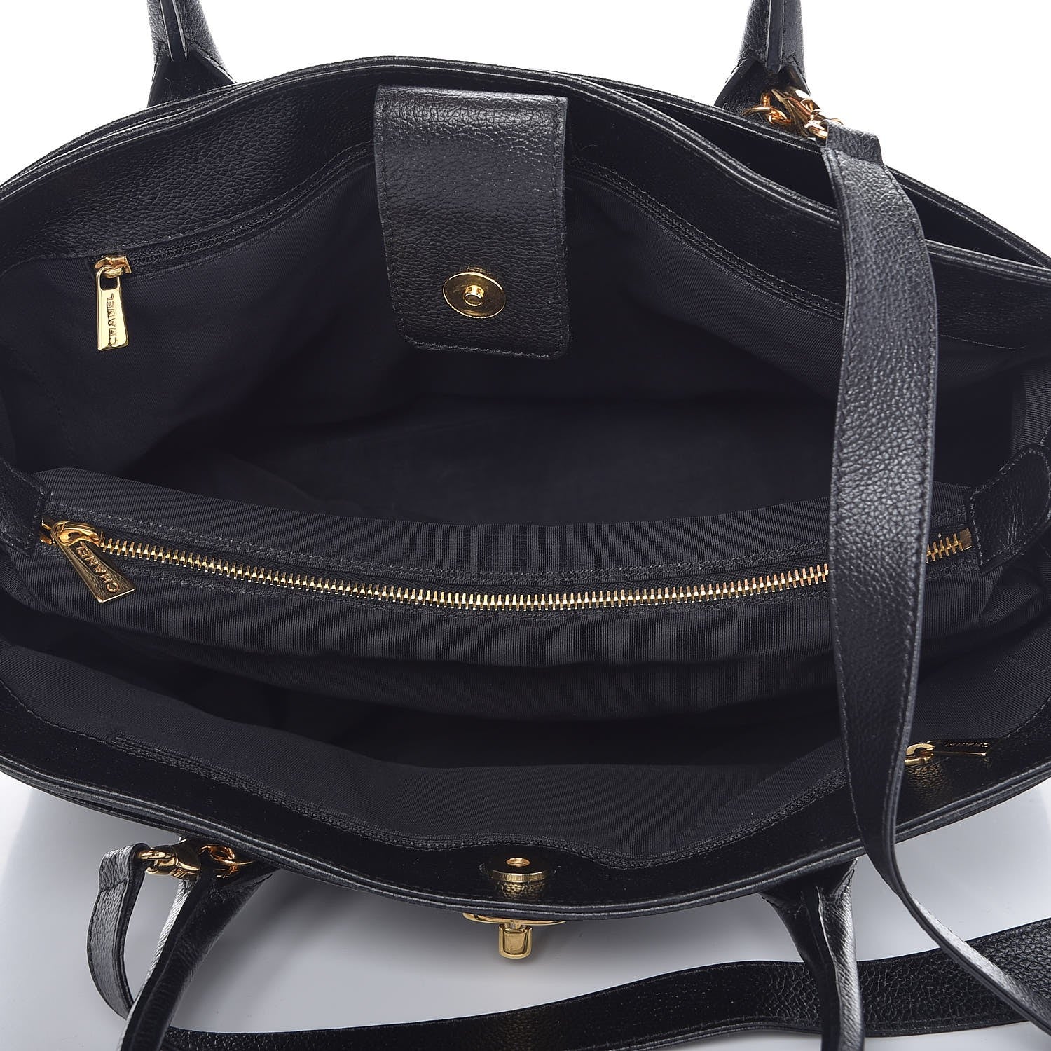 Chanel Calfskin Cerf Executive Shopper Tote Black 9 of 13