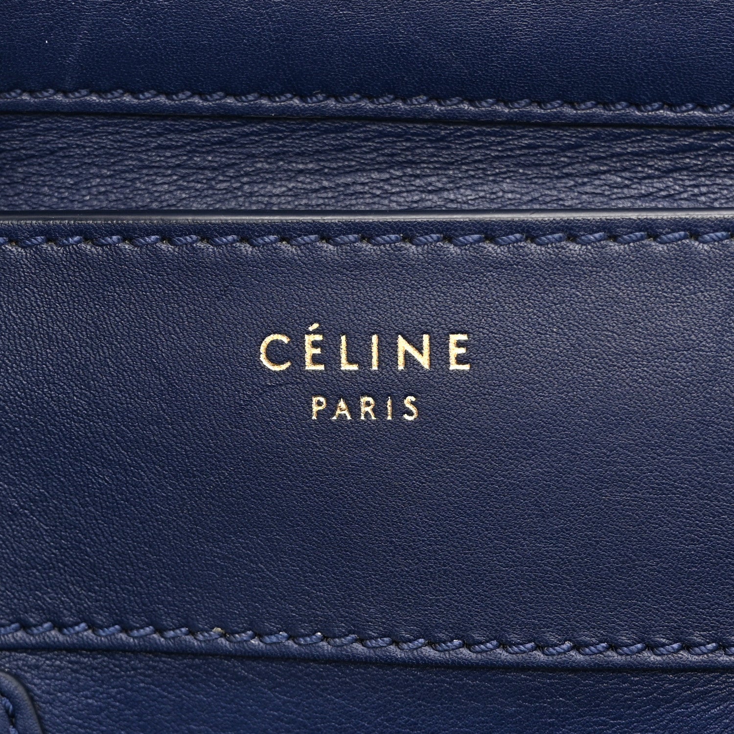 Celine Drummed Calfskin Mini Luggage Ink 6 of 11