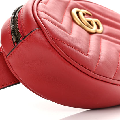 Gucci Calfskin Matelasse GG Marmont Belt Bag 85 34 Hibiscus Red 9 of 12