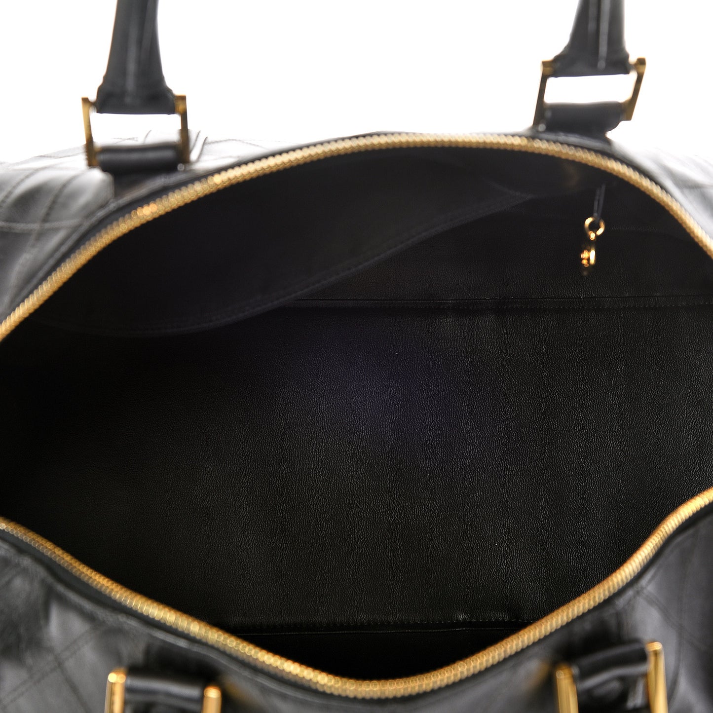 Calfskin Stitched Duffel Bag Black