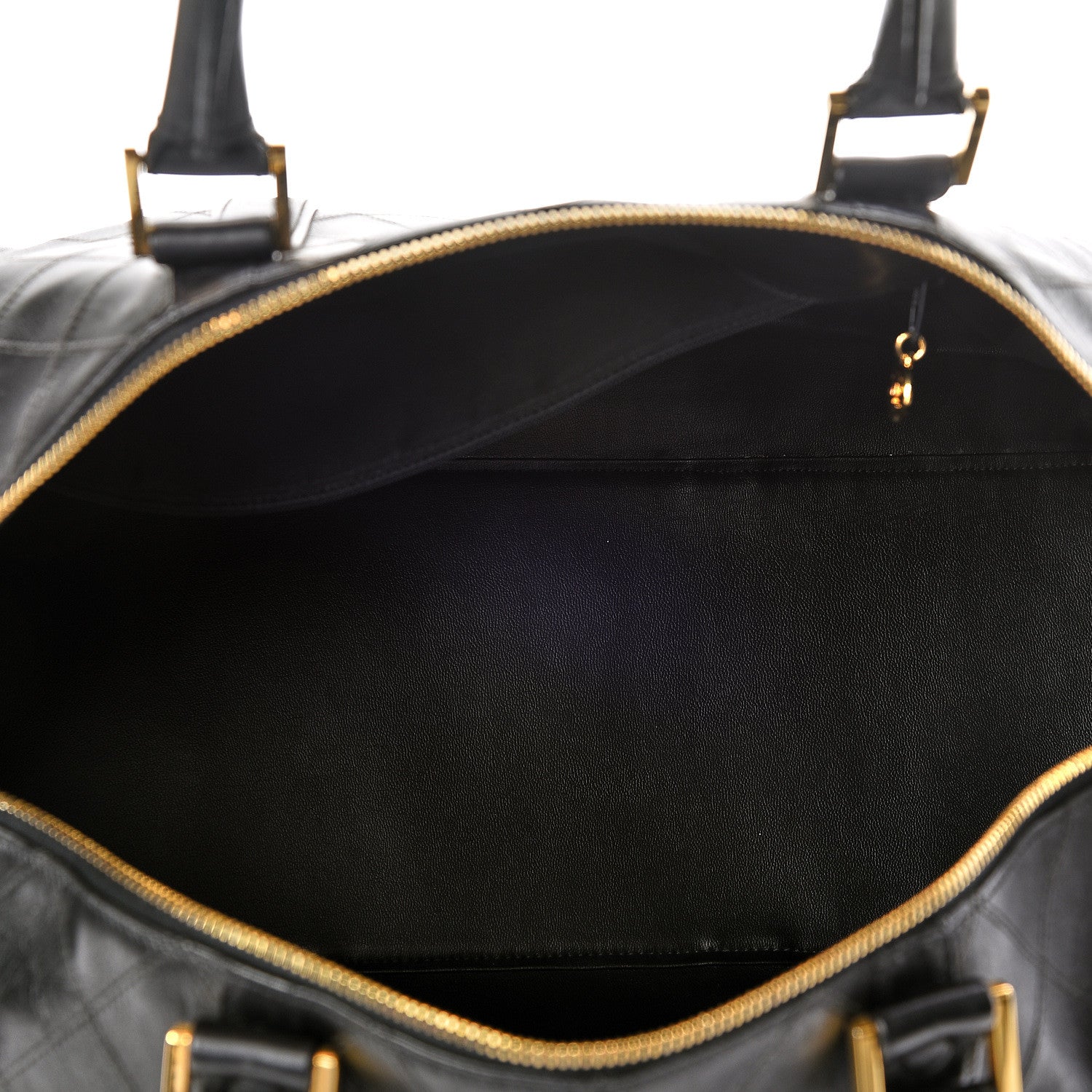 Chanel Calfskin Stitched Duffel Bag Black 7 of 10