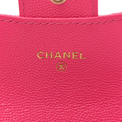 Chanel Caviar Quilted Flap Card Holder Wallet Pink 7 of 8