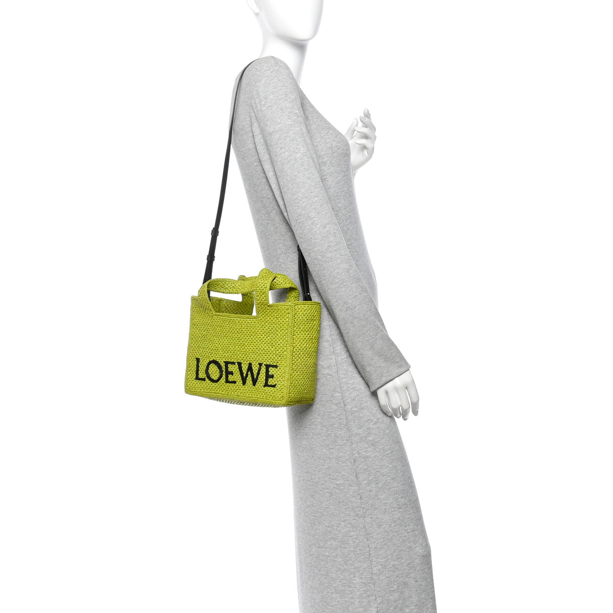Loewe X PAULA'S IBIZA Raffia Font Tote Meadow Green 2 of 9