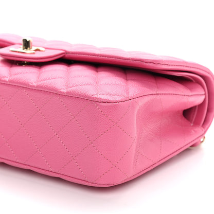 Chanel Caviar Quilted Medium Double Flap Pink 9 of 10
